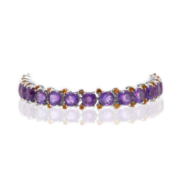 Bracelet amethyste, citrine argent Angelica